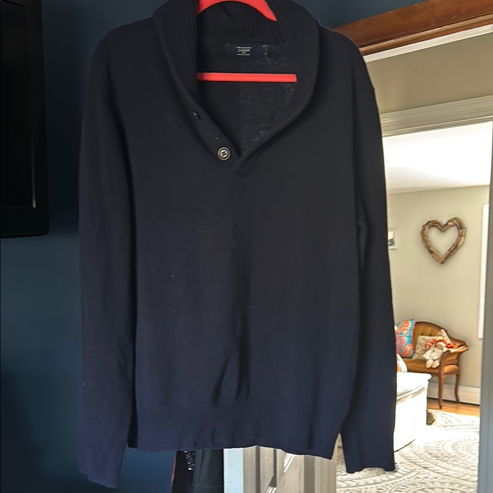 J. Crew blue  Sweater with Shawl Collar and Long Sleeves